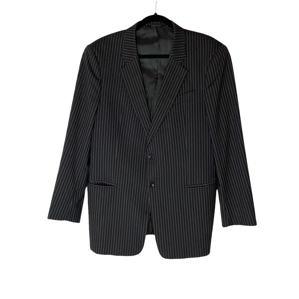 Armani Collezioni Black Striped Blazer Suit Jacket‎ 42